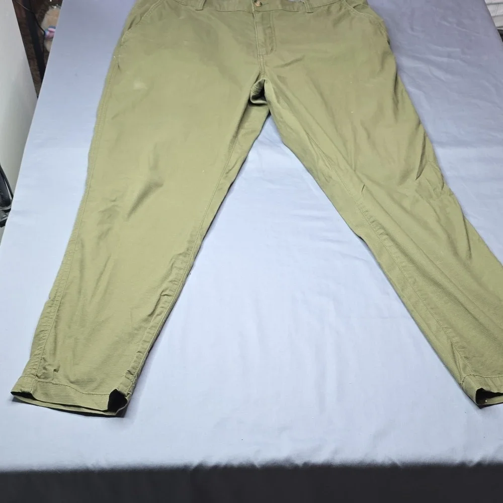 Eddie Bauer Olive Men's Casual Pants Flat Front Straight Leg Cotton Pockets 38